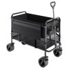 VEVOR Double Decker Collapsible Wagon, 400L Heavy Duty Folding Garden Cart, 450 lb Capacity