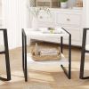 2-Tier Square End Table with Storage Shelf – Reversible Design