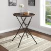 31" Round High-Top Folding Table – Walnut Finish
