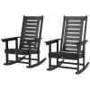 Set of 2 Outdoor Rocking Chairs – HDPE Weather-Resistant Patio Rockers