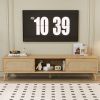 Boho TV Stand for TVs up to 80" with Rattan Style Doors and Storage