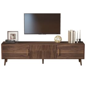 Mid Century TV Stand 70" Walnut Media Console with Drawers for 80" TVs