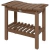 HDPE Shower Bench with Storage Shelf Indoor Outdoor Bath Seat
