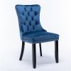Modern Tufted Velvet Dining Chair 2-Pcs Set with Nailhead Trim, Blue