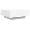 White LED Coffee Table 31.5" Square Modern Engineered Wood