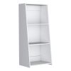 47" H White 3-Shelf Bookcase – Modern Engineered Wood Storage Shelf