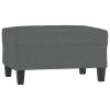 Dark Grey Polyester Footstool, Compact Rectangular Footrest for Living Room