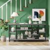 70.86" Industrial Wood Console Table with Black Metal Frame