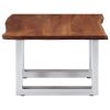Industrial Coffee Table Brown and Silver with Live Edge