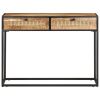 Console Table 39.4"x13.8"x29.5" Rough Mango Wood & Natural Cane