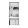 47" H White 3-Shelf Bookcase – Modern Engineered Wood Storage Shelf