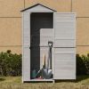 Outsunny 36" Wooden Storage Shed Cabinet with 4-Tier Shelves and Tin Roof