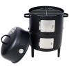 17-Inch Steel Charcoal Smoker BBQ Grill – Heavy Duty Outdoor Cooking, Black