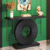 Console Table – Wood Entryway & Sofa Table with Geometric Base