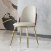 Modern PU Leather Dining Chairs Set of 2 with Gold Metal Legs