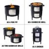17-Inch Steel Charcoal Smoker BBQ Grill – Heavy Duty Outdoor Cooking, Black