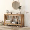 Farmhouse Console Table with Storage Shelf, Rustic Sofa Table for Living Room, Bedroom, Entryway