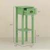 2-Tier Side Table with Drawer and Shelf – Green End Table for Living Room & Hallway