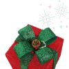 3-Piece LED Lighted Christmas Gift Box Set – Warm White, ABS Plastic Frame