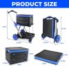 2-Tier Folding Shopping Cart with Wheels and Collapsible Storage Crates