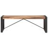 Industrial Coffee Table Solid Acacia Wood with Black Steel Frame 47.2"