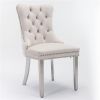 Modern Tufted Velvet Dining Chair – Solid Wood with Chrome Legs and Nailhead Trim