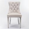 Modern Tufted Velvet Dining Chair – Solid Wood with Chrome Legs and Nailhead Trim