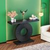 Console Table – Wood Entryway & Sofa Table with Geometric Base