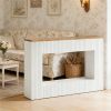 Modern Fluted Console Table, Wooden Sofa Table, Entryway & Foyer Table with Storage