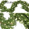 Artificial Christmas Garland with LED String Lights – Pine Needle Cypress Holiday Decor