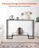 VEVOR 2-Tier Glass Console Table Modern Sofa Side Table with Iron Frame