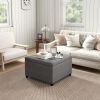 Tufted Storage Ottoman with Lift Top – Fabric Upholstered Bench with Rubberwood Frame