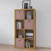 Smart Cube 8-Cube Organizer Bookcase – 2x4 Open Back Storage Shelves, Walnut