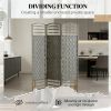 3-Panel Folding Privacy Screen – Bedroom Partition Board, Dark Gray