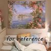 Mediterranean Rose Oil Painting Wall Tapestry – 29x39 Inch Bedroom Decor