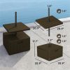 Patio Umbrella Base with Table Tray – Outdoor Side Table Stand