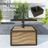 Patio Umbrella Base with Table Tray – Outdoor Side Table Stand