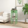 2-Tier Side Table with Drawer and Shelf – Green End Table for Living Room & Hallway