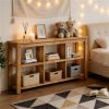 Solid Wood Console Table with Adjustable Storage – Sofa & Entryway Table