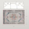 4x6 Vintage Machine Washable Area Rug with Non-Slip Backing – Brown & Blue