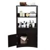 Bathroom Storage Cabinet with Drawer, Open Shelf, and 2-Door Cabinet – Black