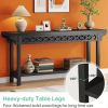 Farmhouse Console Table Entryway Table – Narrow Sofa Table with Solid Wood Top and Gray Finish