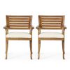 OUTDOOR HERMOSA 5 PIECE WOOD DINING SET WITH CUSHIONS