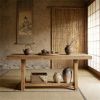 Solid Wood Entrance Console Table with Two-Tier Storage – Farmhouse Sofa Table for Hallway & Living Room