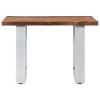 Industrial Coffee Table Brown and Silver with Live Edge