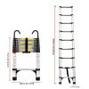 8.5FT Telescopic Aluminum Alloy Multi-Purpose Folding Ladder with Hooks & Triangular Support