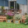 Outsunny 2-Pack Raised Garden Bed Boxes, Galvanized Metal & Wood Outdoor Planters