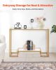 VEVOR 2-Tier Glass Console Table with Tempered Glass Top and Iron Frame
