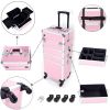4-in-1 Aluminum Cosmetic Makeup Case Tattoo Box – Pink