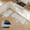 2PCS Kitchen Mats for Floor – Washable Anti-Fatigue Cushioned Rugs, 17.3"x47"+17.3"x30", Waterproof & Non-Slip